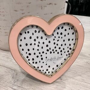 Heart-Shaped Pink and Gold Picture Frame